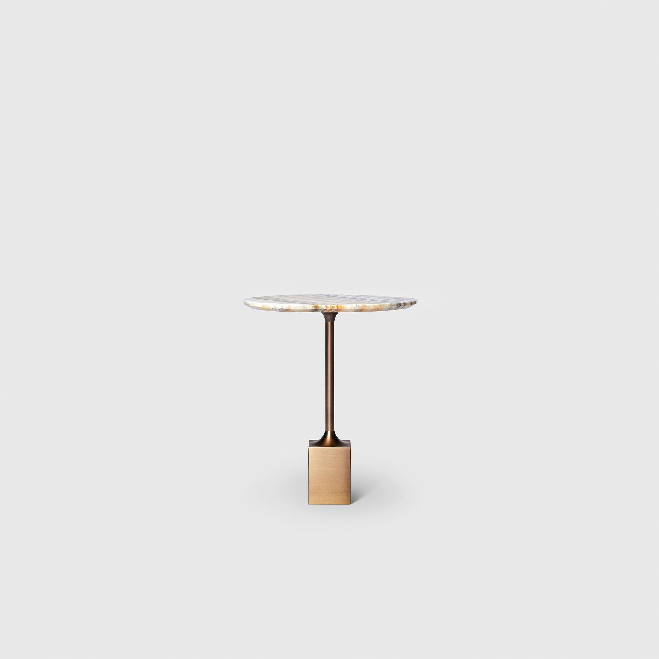 Organic Modern Side Table 'Madison Avenue' by Man of Parts, Marble & Brass For Sale