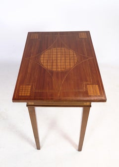 Side Table Made In Mahogany & Walnut Marquetry From 1920s