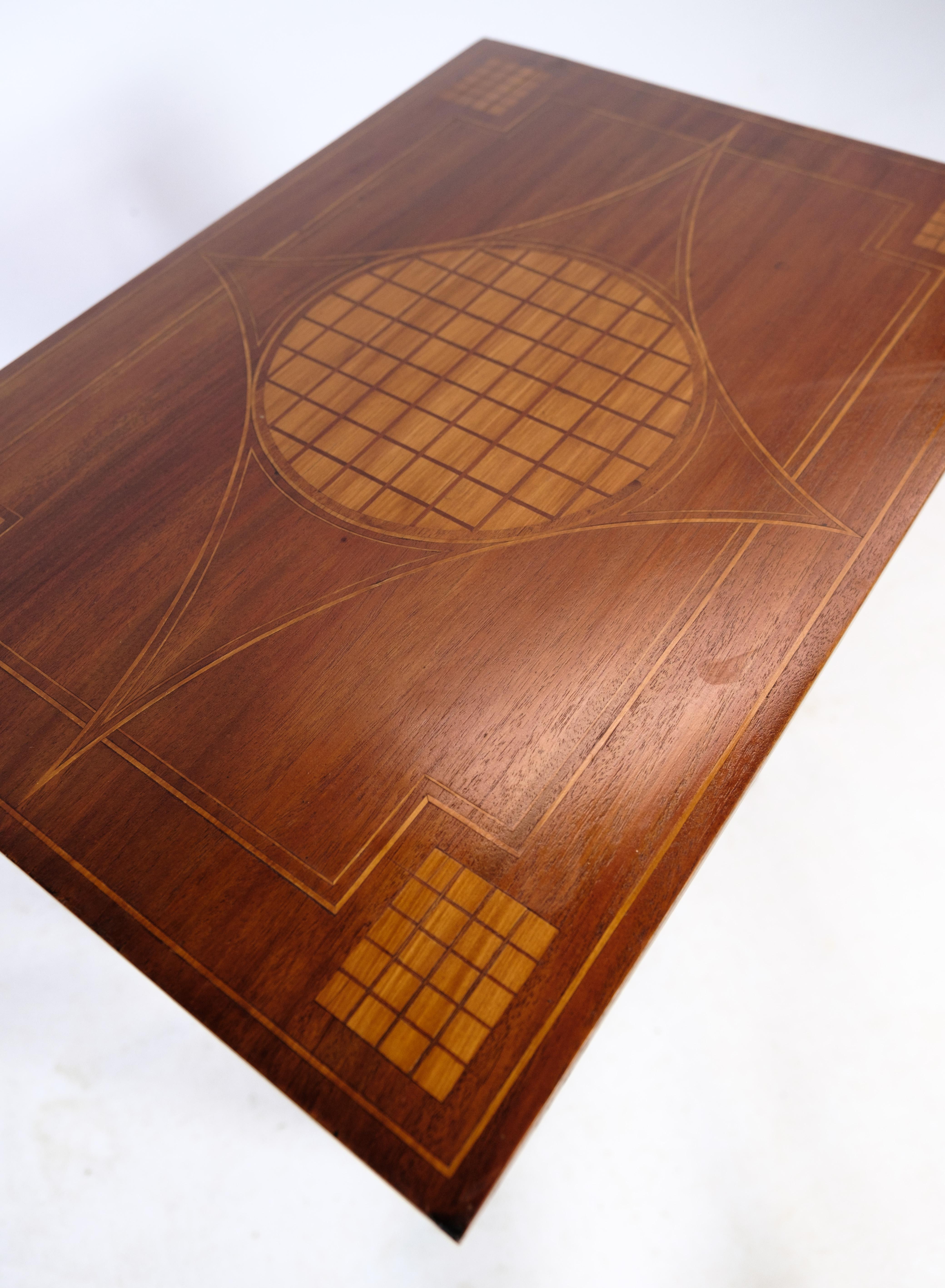 Side Table, Mahogany, Walnut Marquetry, 1920s For Sale 2