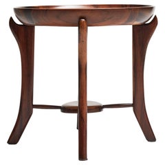 Brazilian Modern Side Table in Hardwood & Marble by Giuseppe Scapinelli, 1950