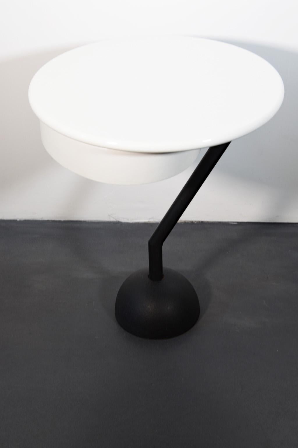 Side Table, Memphis, Valerio Mazzei, 1983, Italy, White Lacquered For Sale 1