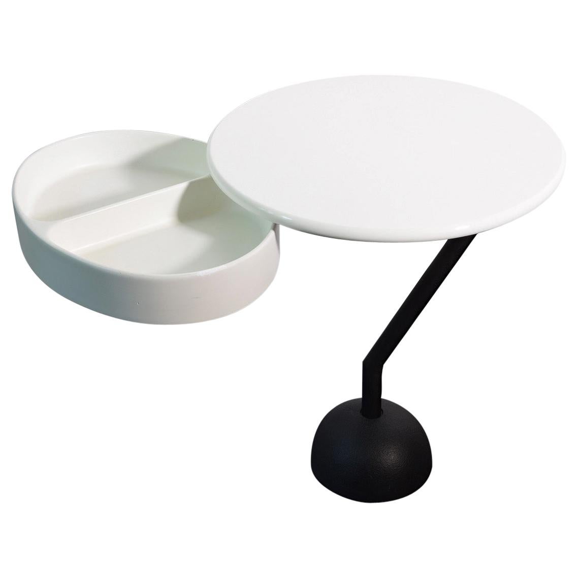 Side Table, Memphis, Valerio Mazzei, 1983, Italy, White Lacquered For Sale