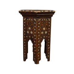 Antique Side Table, Middle Eastern, Mahogany, Moorish, Wine, Occasional, circa 1880