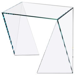 Side or End Table Modern Geometric Glass Crystal Collectible Design Italy