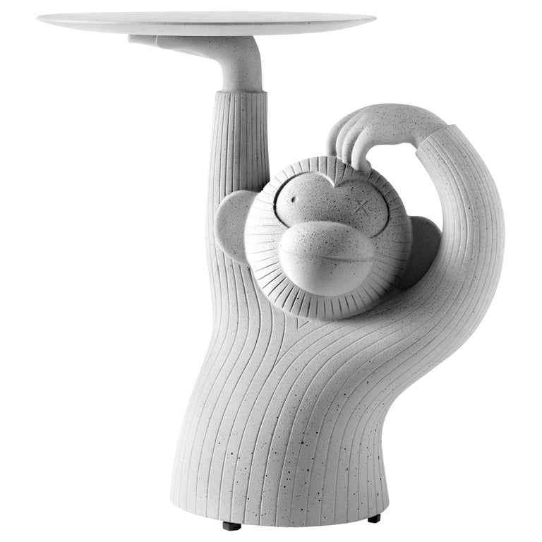 Outdoor & Indoor Glide Grey Concrete Monkey Side Table by Jaime Hyon For Sale