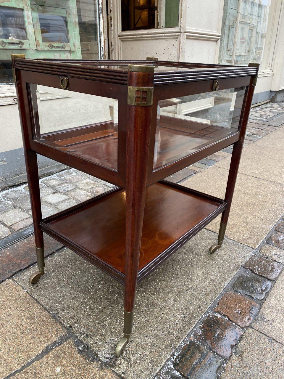 French Side Display Table /Glass Montre Top /Trolley, Mid-20th Century
