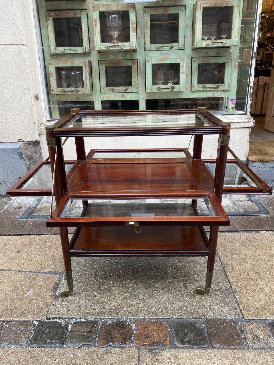 Side Display Table /Glass Montre Top /Trolley, Mid-20th Century 3
