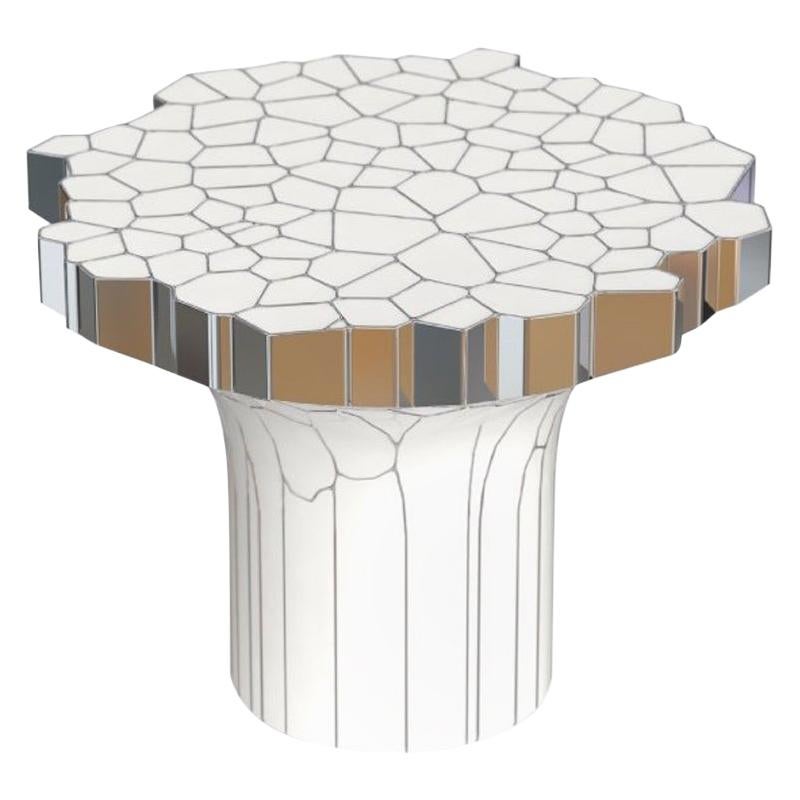 Side Table 'MY Collection' by Michael Young Polished Stainless Steel and Enamel