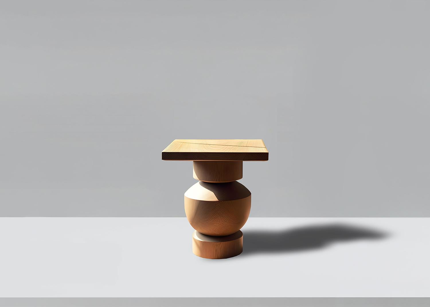 Beistelltisch, Nachttisch aus Massivholz, Auxiliary Table Socle 10 von Joel Escalona (Moderne der Mitte des Jahrhunderts) im Angebot