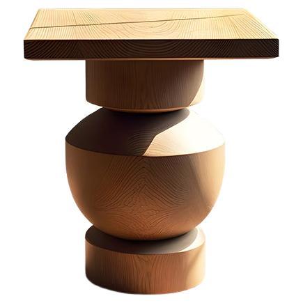 Side Table, Night Stand in Solid Wood, Auxiliary Table Socle 10 by Joel Escalona For Sale