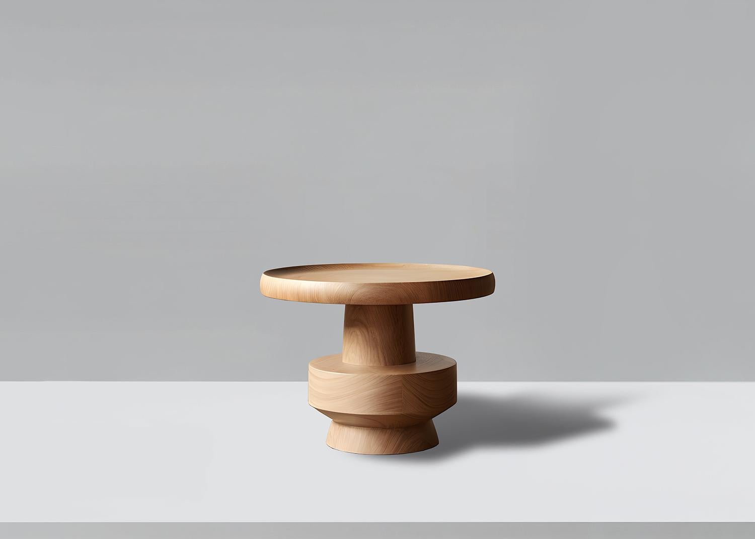 Beistelltisch, Nachttisch aus Massivholz, Auxiliary Table Socle 11 von Joel Escalona (Moderne der Mitte des Jahrhunderts) im Angebot