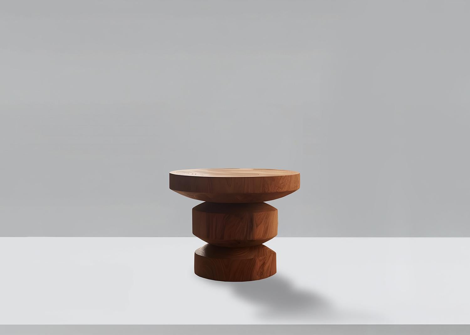 Beistelltisch, Nachttisch aus Massivholz, Auxiliary Table Socle 12 von Joel Escalona (Moderne der Mitte des Jahrhunderts) im Angebot