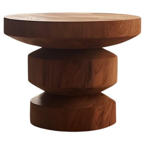 Side Table, Night Stand in Solid Wood, Auxiliary Table Socle 12 by Joel Escalona For Sale