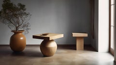 Side Table, Night Stand in Solid Wood, Auxiliary Table Socle 13 by Joel Escalona