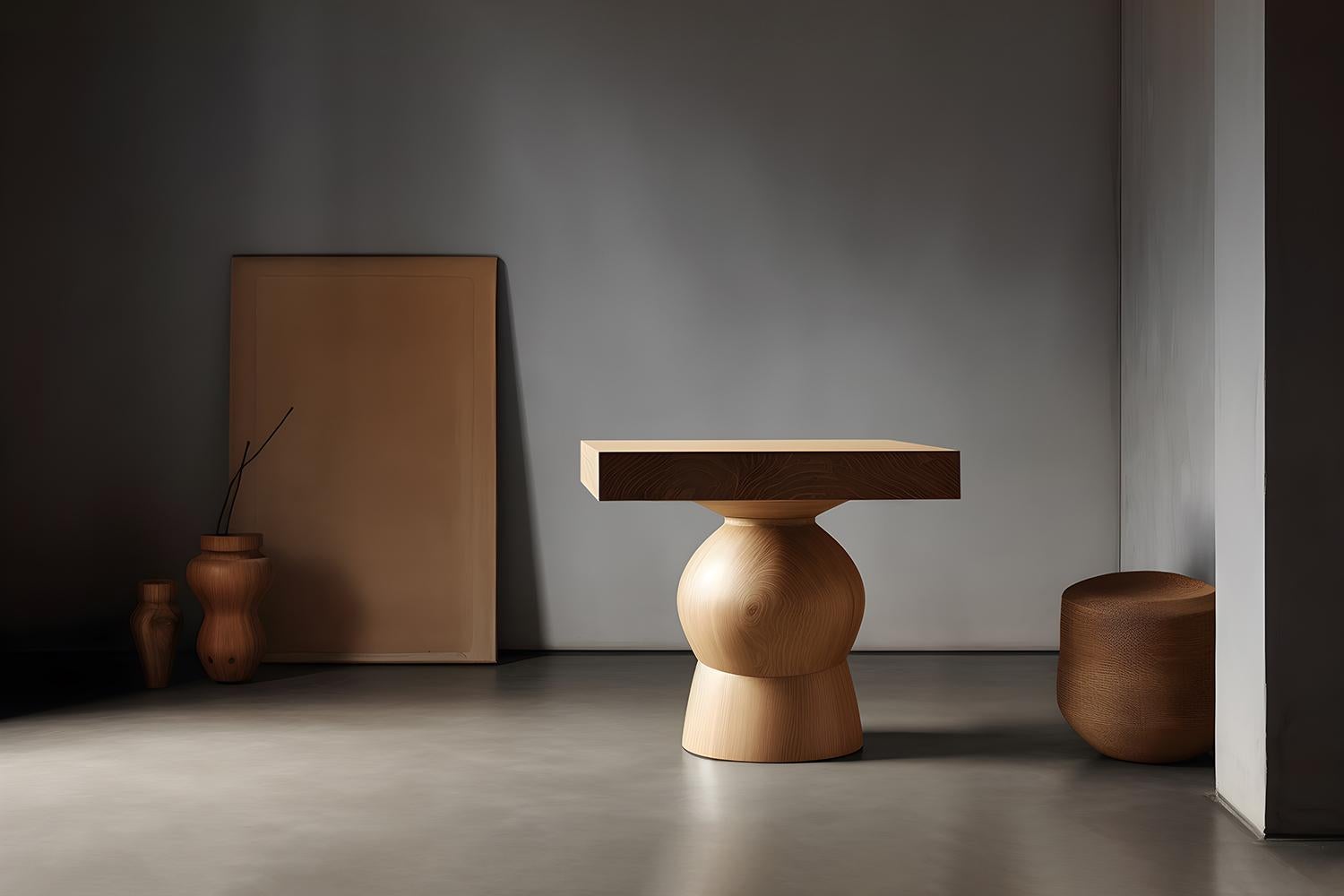 Sockel Beistelltisch, Beistelltisch, Nachttisch

Socle ist ein kleiner Tisch aus Massivholz, der vom NONO Designteam entworfen wurde. Die aufwendige Konstruktion aus Massivholz dient als Stütze, ähnlich wie ein Sockel für eine Statue oder
