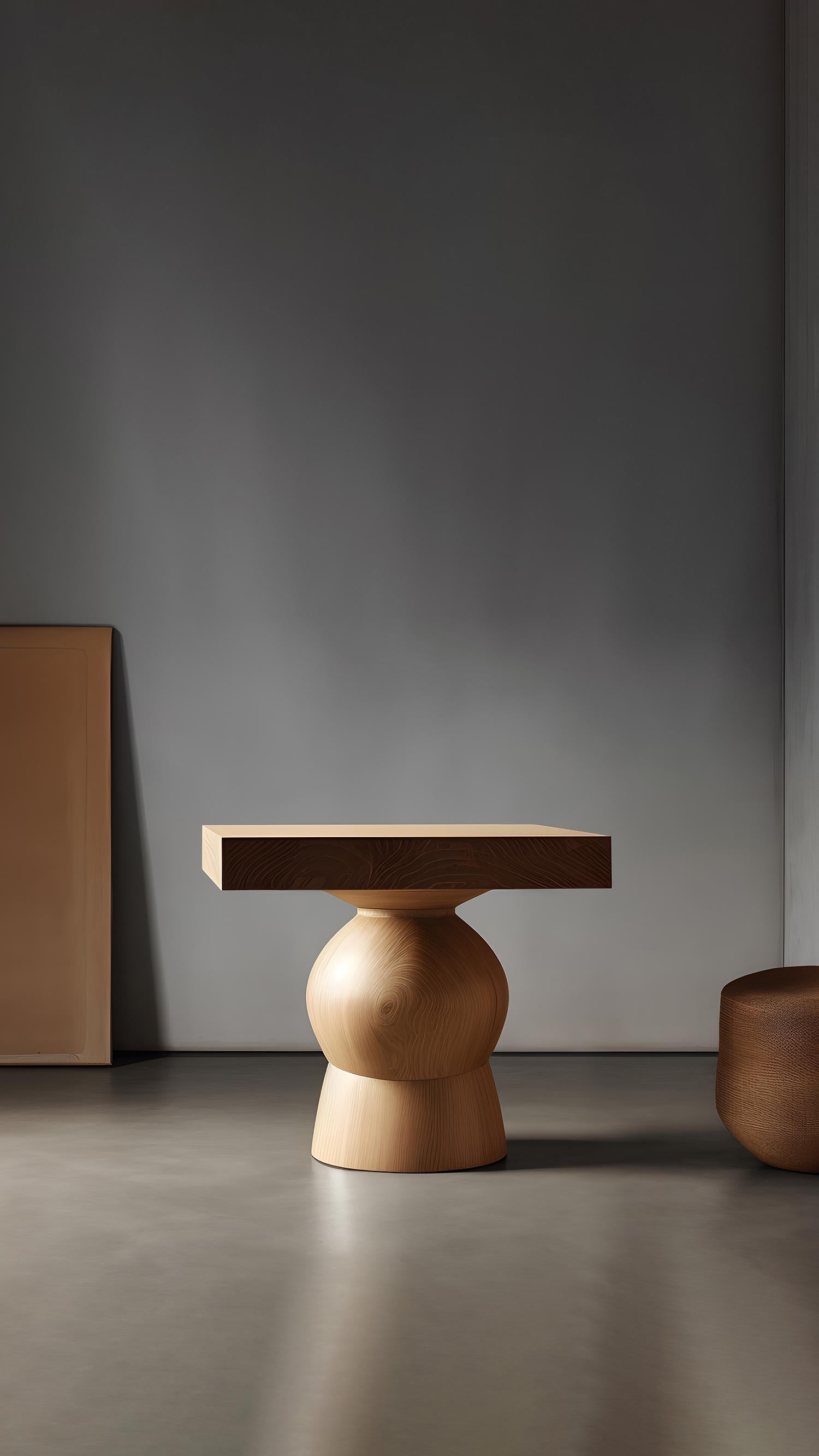 Side Table, Night Stand in Solid Wood, Auxiliary Table Socle 14 by Joel Escalona In New Condition For Sale In Estado de Mexico CP, Estado de Mexico