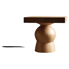 Side Table, Night Stand in Solid Wood, Auxiliary Table Socle 14 by Joel Escalona