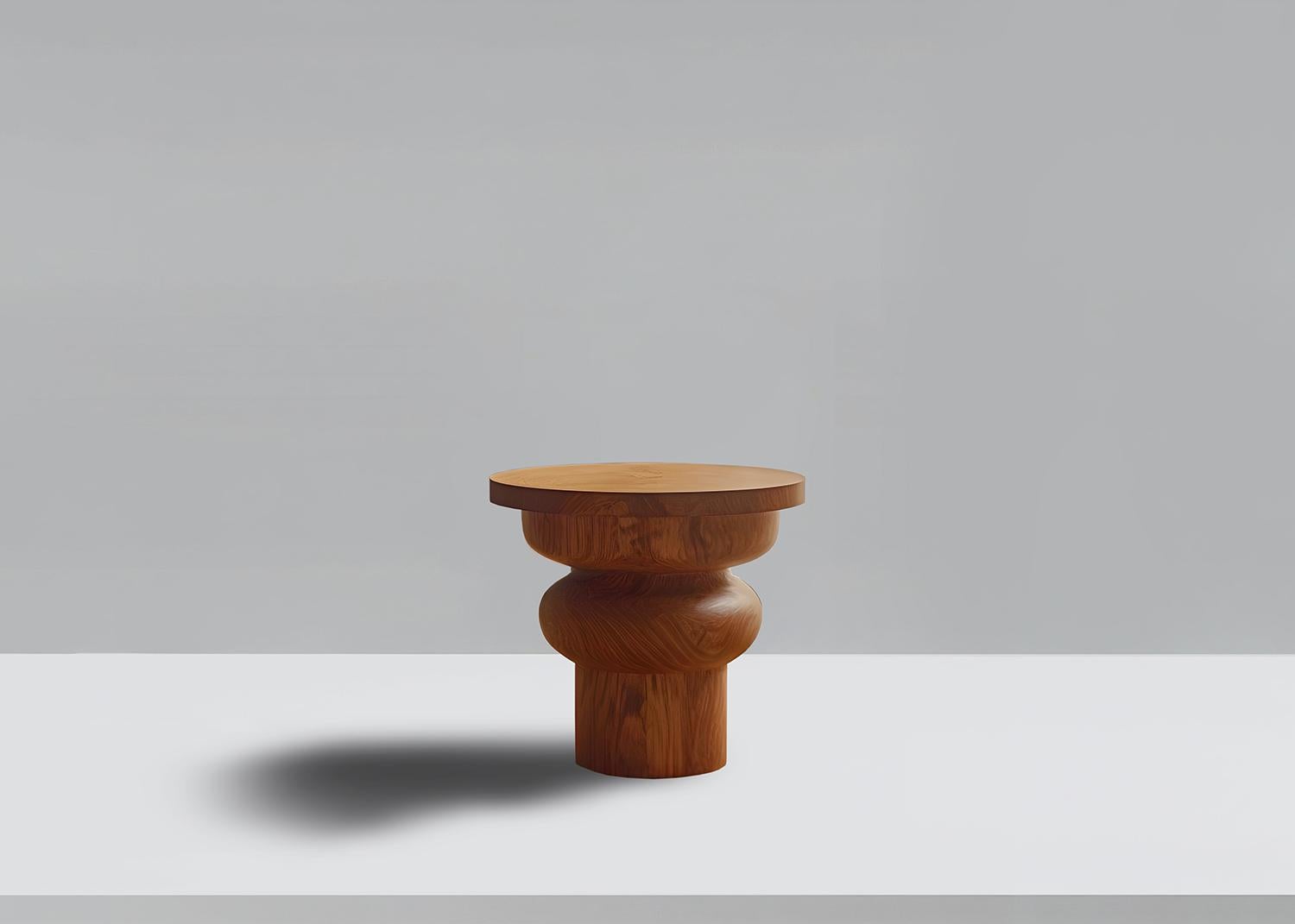 Beistelltisch, Nachttisch aus Massivholz, Auxiliary Table Socle 15 von Joel Escalona (Moderne der Mitte des Jahrhunderts) im Angebot