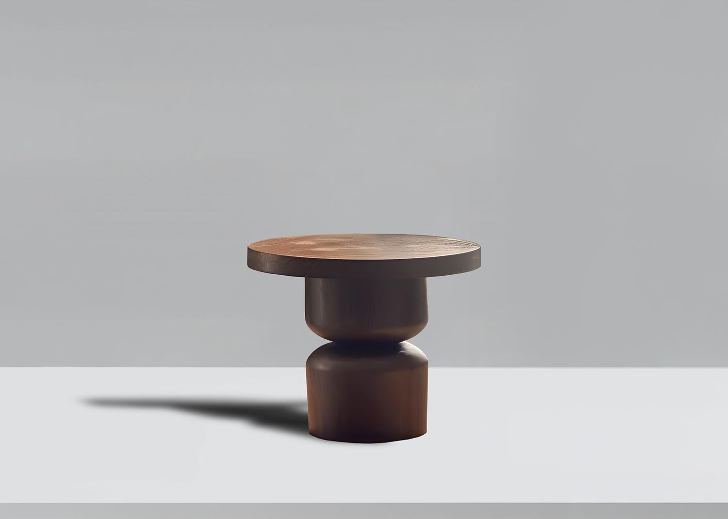 Beistelltisch, Nachttisch aus Massivholz, Auxiliary Table Socle 16 von Joel Escalona (Moderne der Mitte des Jahrhunderts) im Angebot