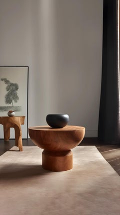Side Table, Night Stand in Solid Wood, Auxiliary Table Socle 17 by Joel Escalona