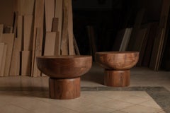 Side Table, Night Stand in Solid Wood, Auxiliary Table Socle 17 by Joel Escalona