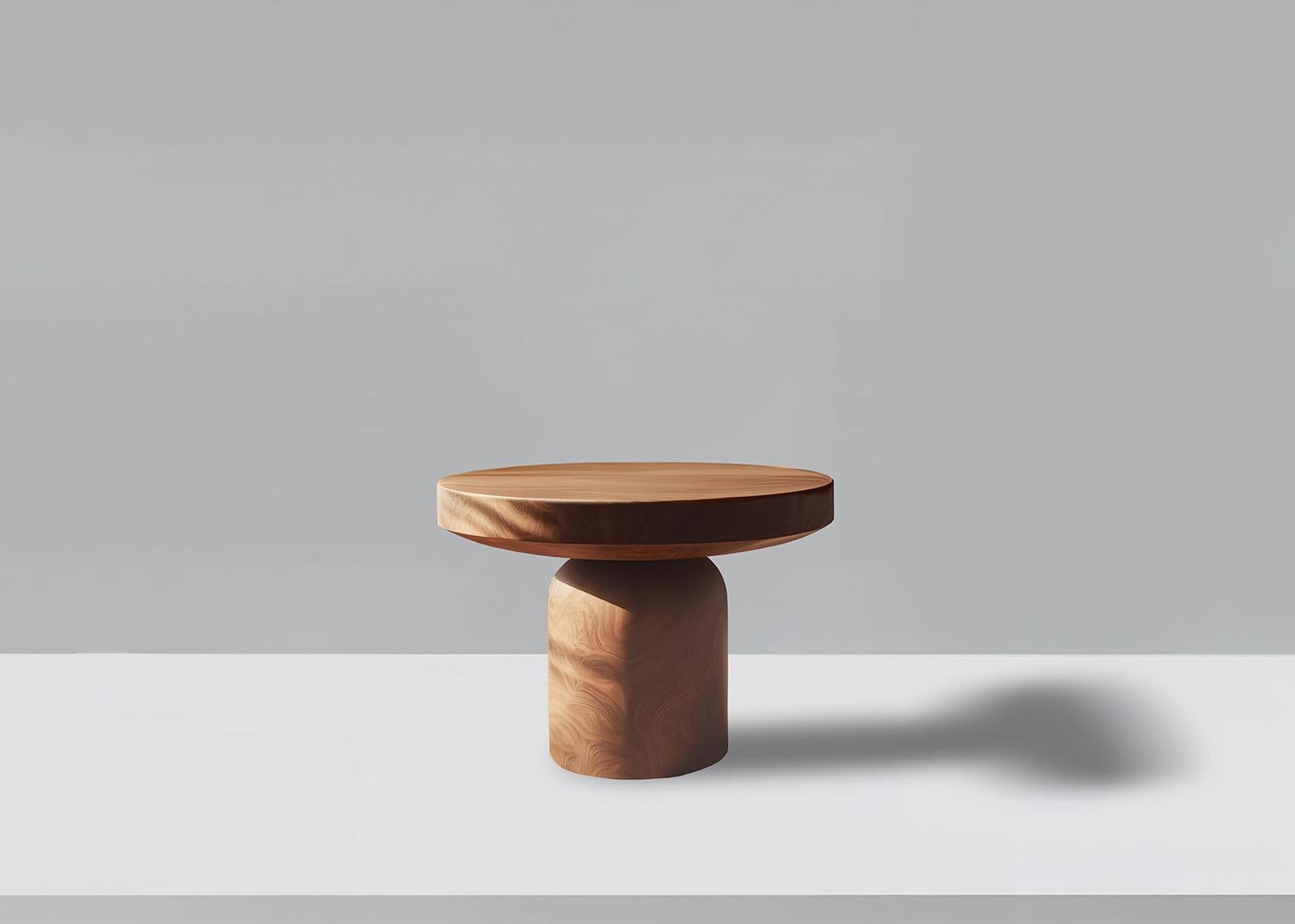 Beistelltisch, Nachttisch aus Massivholz, Auxiliary Table Socle 18 von Joel Escalona (Moderne der Mitte des Jahrhunderts) im Angebot