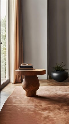 Side Table, Night Stand in Solid Wood, Auxiliary Table Socle 19 by Joel Escalona