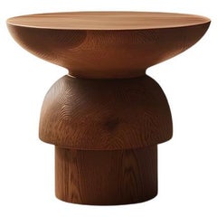 Table d'appoint, table de nuit en bois massif, auxiliaire table Socle 22 de Joel Escalona