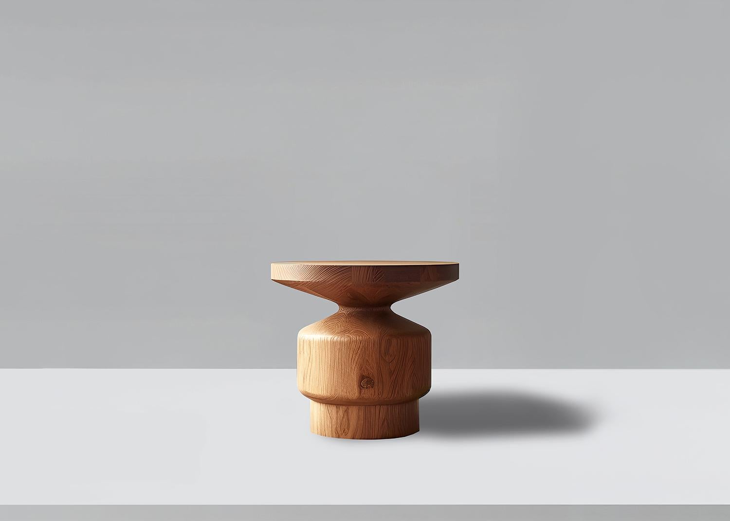 Beistelltisch, Nachttisch aus Massivholz, Auxiliary Table Socle 23 von Joel Escalona (Moderne der Mitte des Jahrhunderts) im Angebot