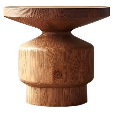 Side Table, Night Stand in Solid Wood, Auxiliary Table Socle 23 by Joel Escalona For Sale
