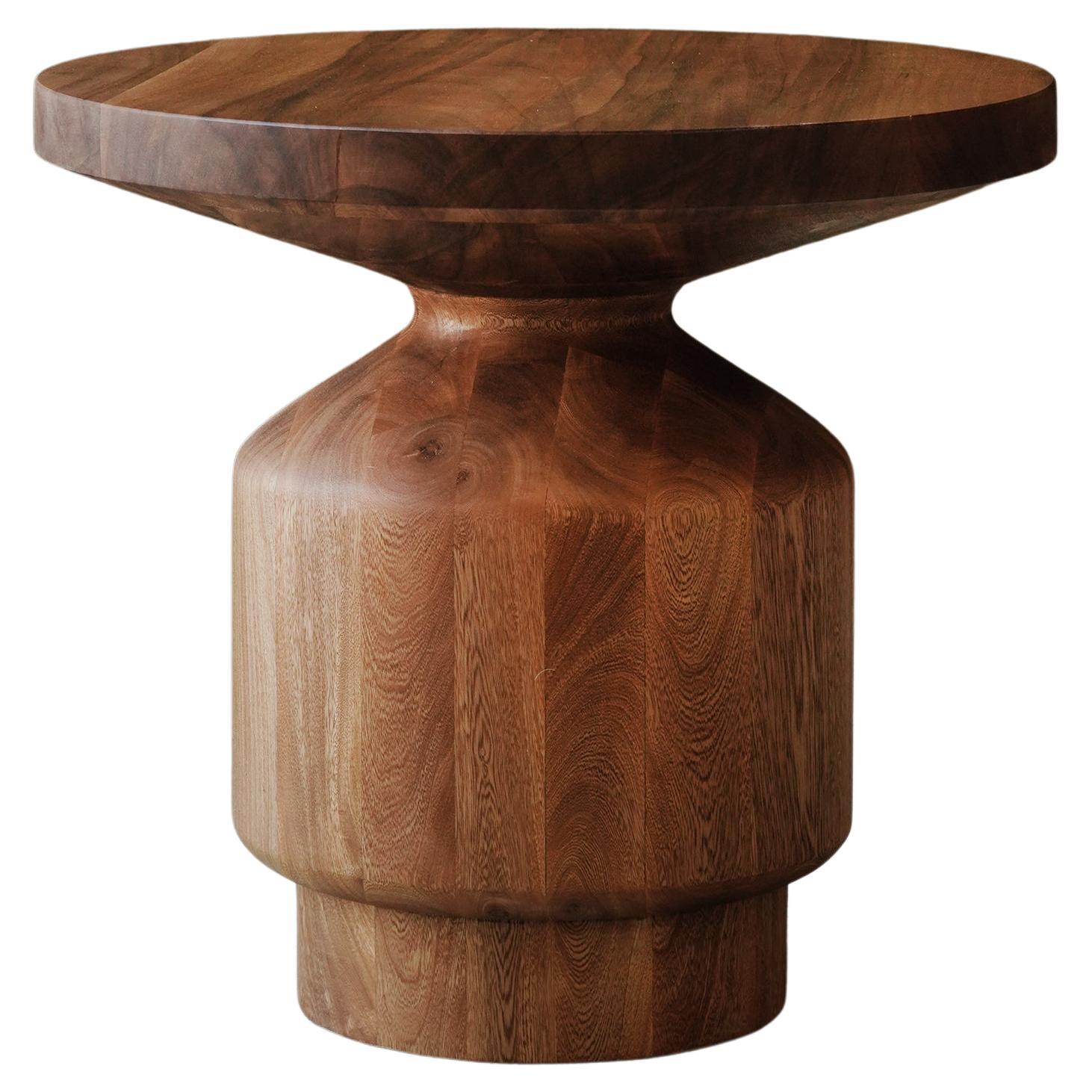 Side Table, Night Stand in Solid Wood, Auxiliary Table Socle 23 by Joel Escalona For Sale