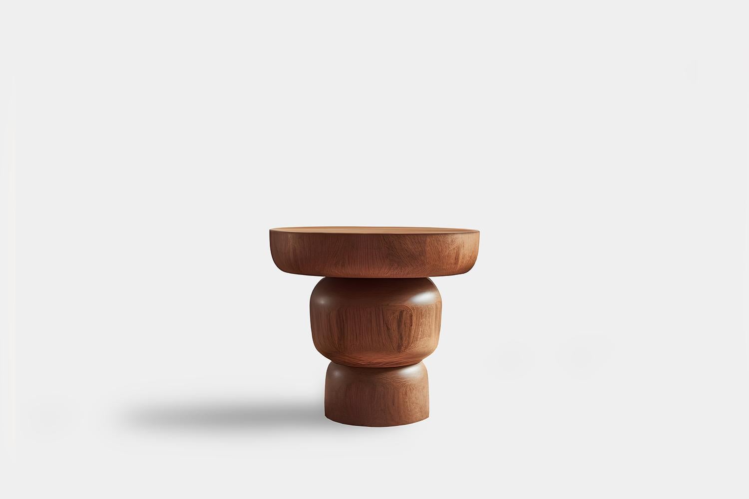 Mexican Side Table, Night Stand in Solid Wood, Auxiliary Table Socle 24 by Joel Escalona For Sale