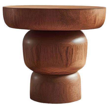 Side Table, Night Stand in Solid Wood, Auxiliary Table Socle 24 by Joel Escalona For Sale
