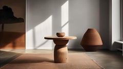 Side Table, Night Stand in Solid Wood, Auxiliary Table Socle 25 by Joel Escalona