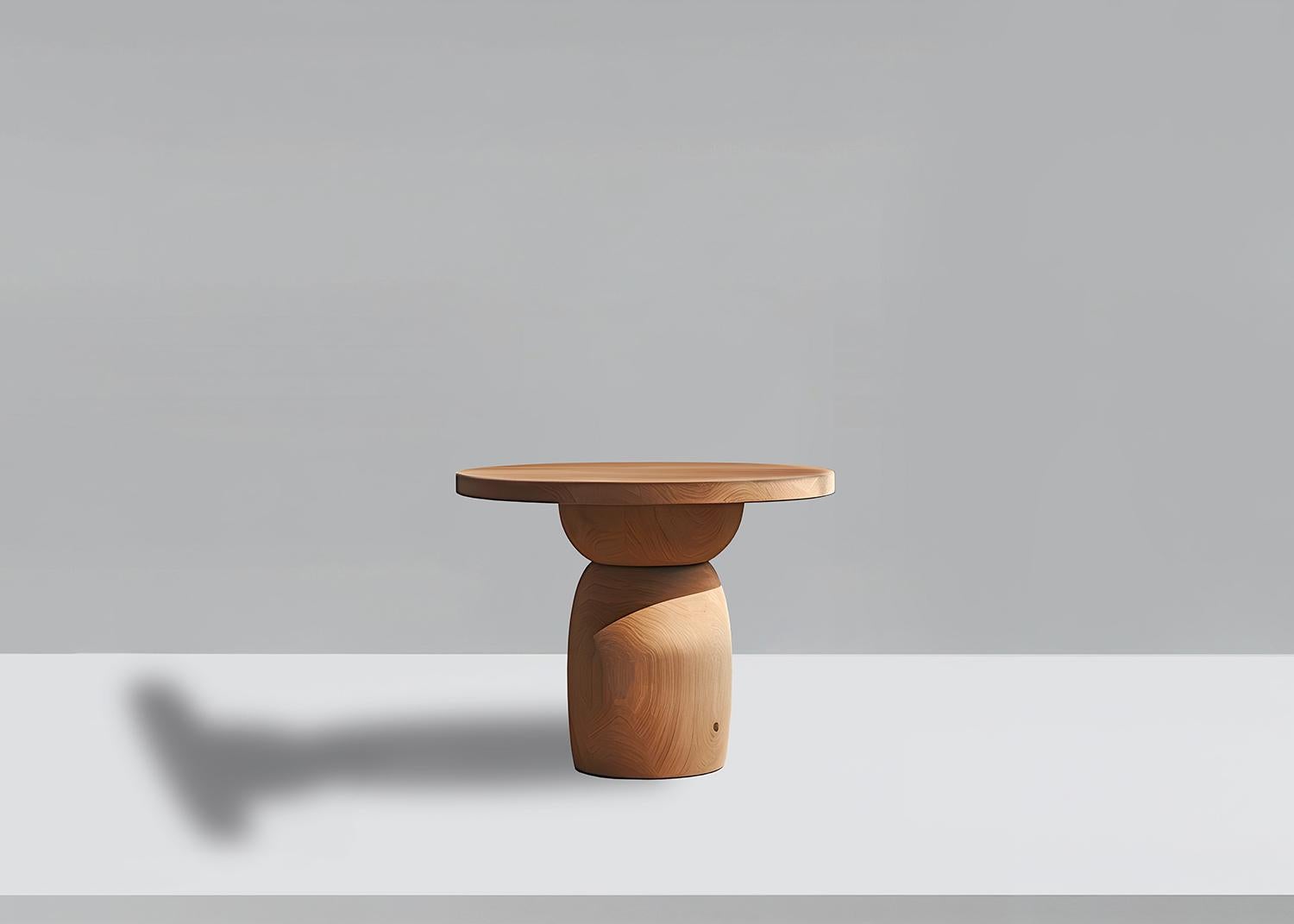 Beistelltisch, Nachttisch aus Massivholz, Auxiliary Table Socle 25 von Joel Escalona (Moderne der Mitte des Jahrhunderts) im Angebot