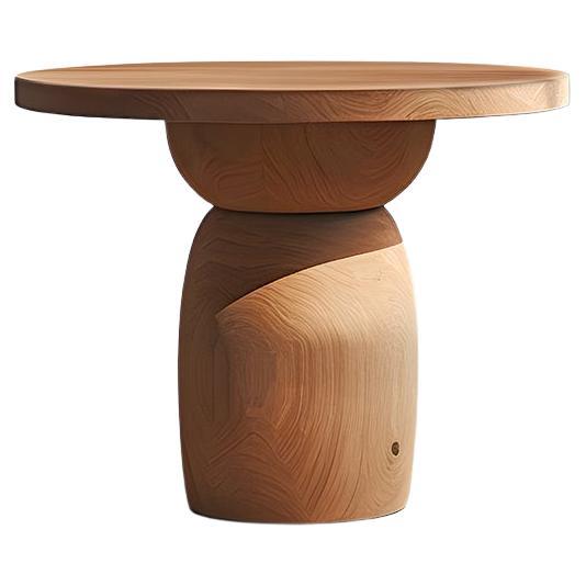 Side Table, Night Stand in Solid Wood, Auxiliary Table Socle 25 by Joel Escalona For Sale