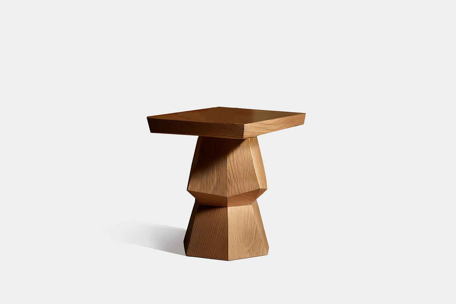 Modern Side Table, Night Stand in Solid Wood, Auxiliary Table Socle 3 by Joel Escalona For Sale