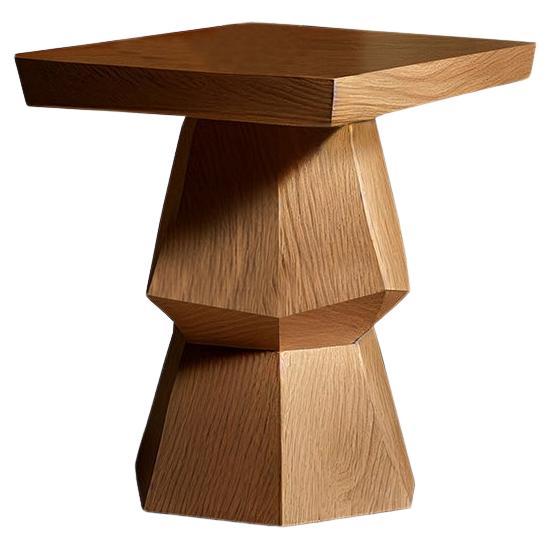 Side Table, Night Stand in Solid Wood, Auxiliary Table Socle 3 by Joel Escalona For Sale