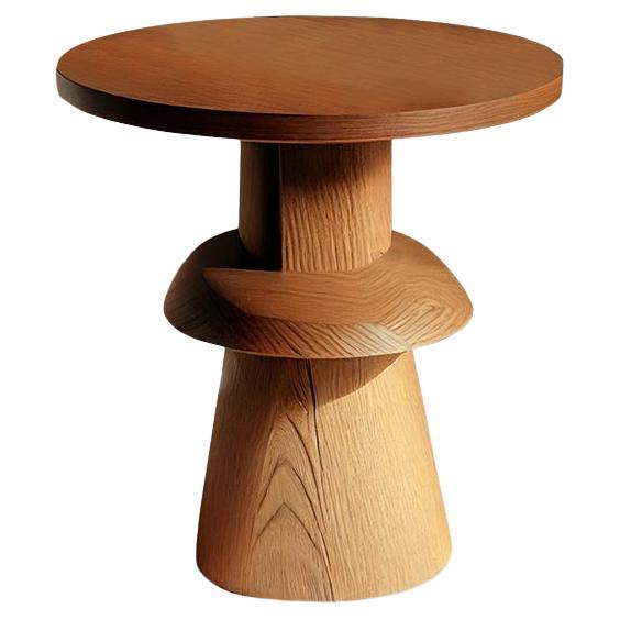 Side Table, Night Stand in Solid Wood, Auxiliary Table Socle 4 by Joel Escalona For Sale