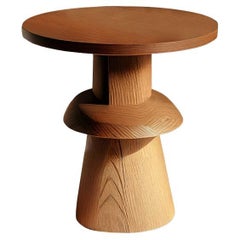 Side Table, Night Stand in Solid Wood, Auxiliary Table Socle 4 by Joel Escalona