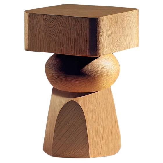Side Table, Night Stand in Solid Wood, Auxiliary Table Socle 6 by Joel Escalona For Sale
