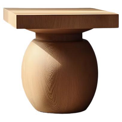Side Table, Night Stand in Solid Wood, Auxiliary Table Socle 7 by Joel Escalona For Sale