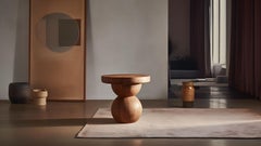 Side Table, Night Stand in Solid Wood, Auxiliary Table Socle 9 by Joel Escalona