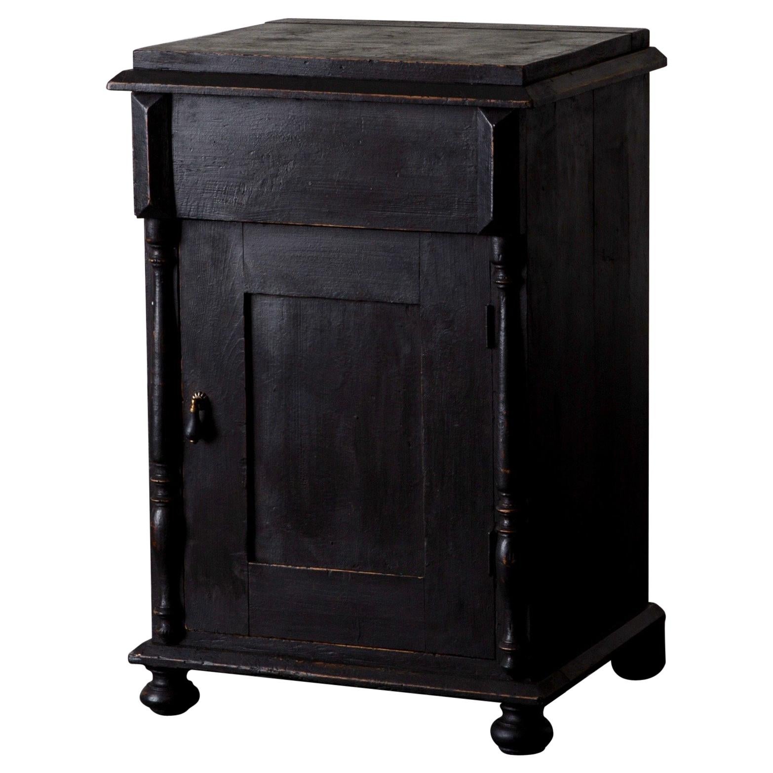 Side Table Nightstand Swedish Black, 19th Century, Sweden