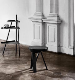 Wooden Side Table No. 2 by PlueerSmitt, Black Stained Finish, Denmark