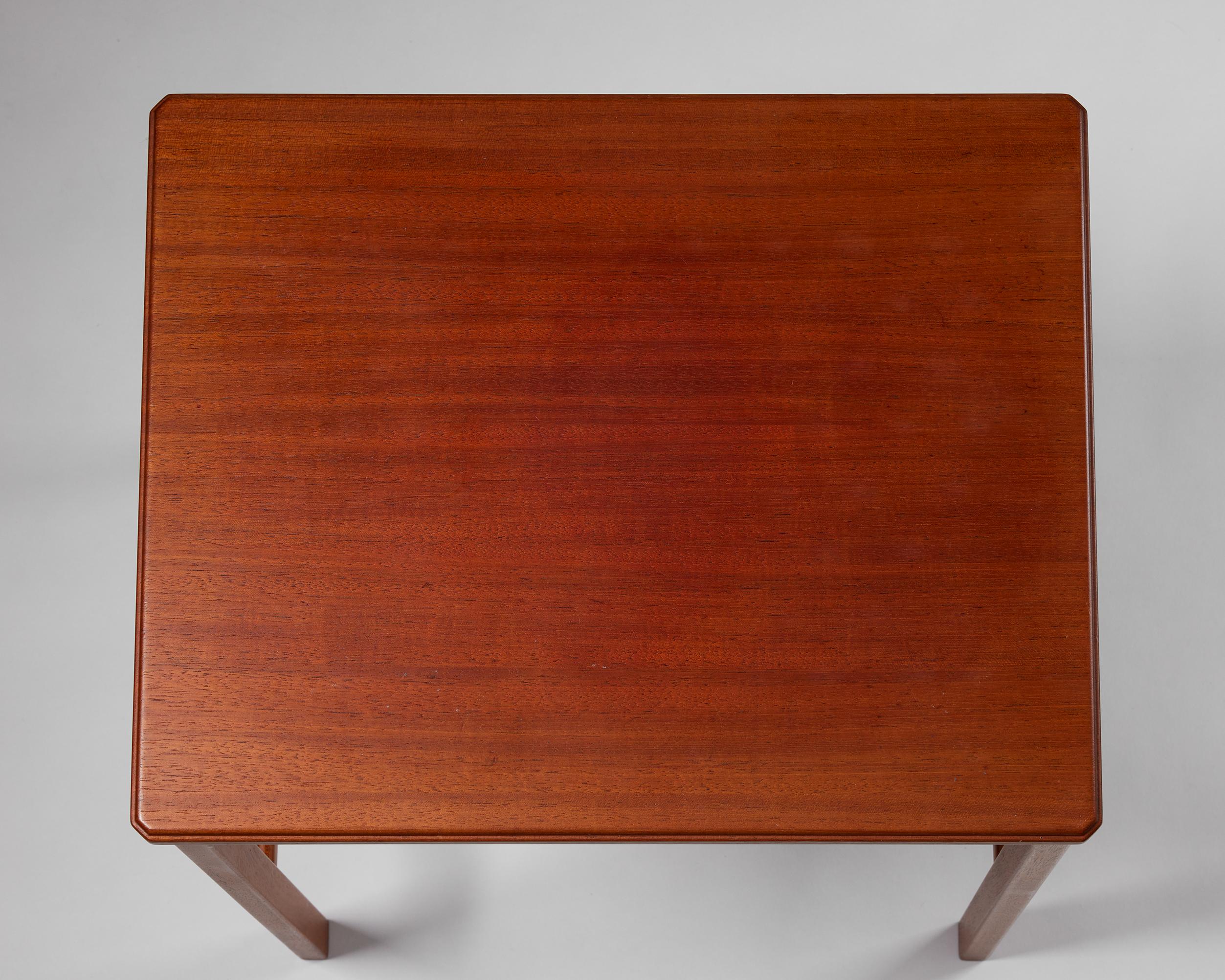 Mid-20th Century Side table ‘October’ designed by Carl Malmsten, Sweden, 1930s, walnut For Sale
