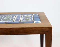 Side Table of Rosewood and Blue Tiles, by Severin Hansen for Haslev