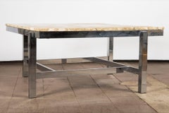 Side Table on Chrome Base with Terrazzo Top