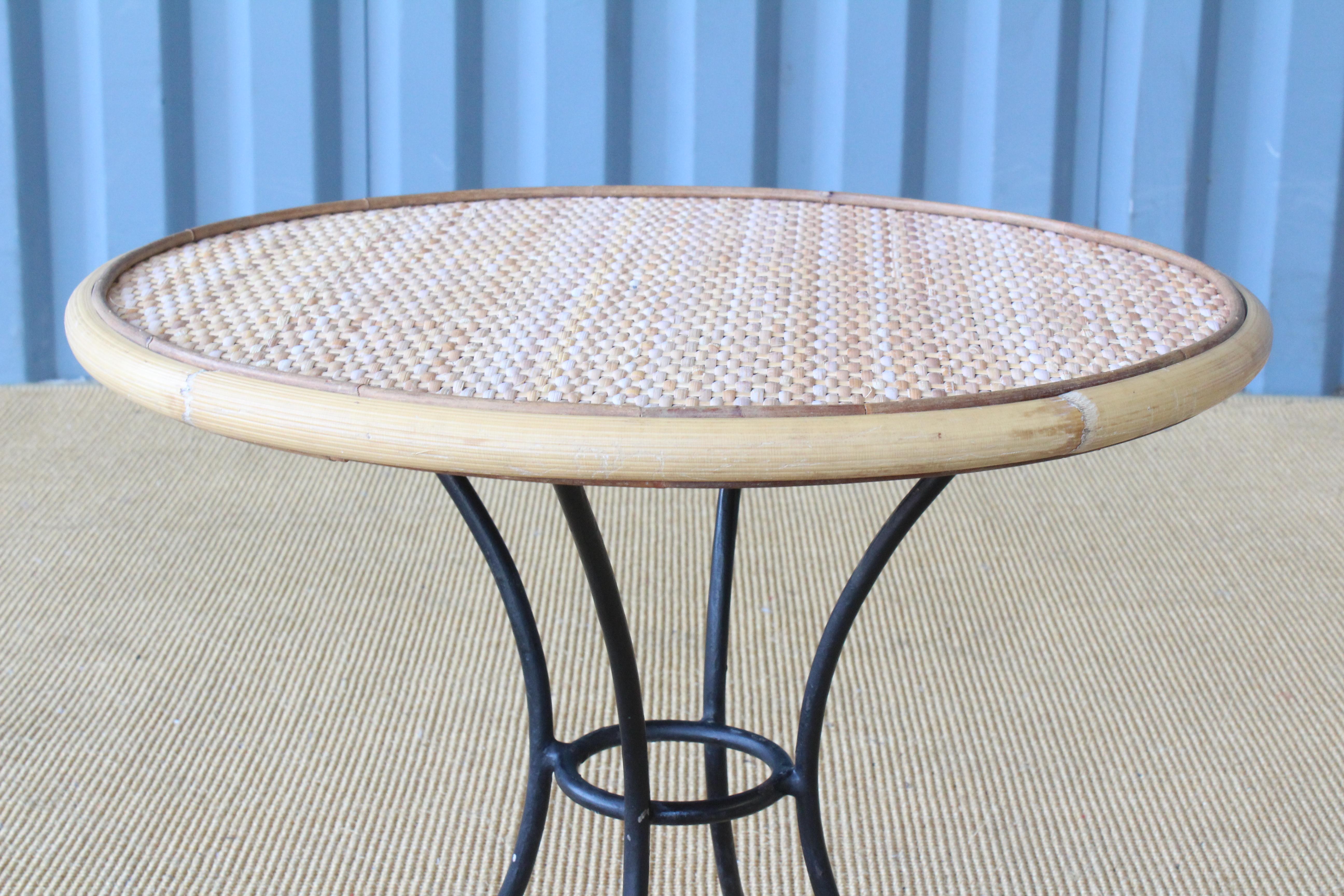 Mid-20th Century Side Table on Iron Base, France, 1950s