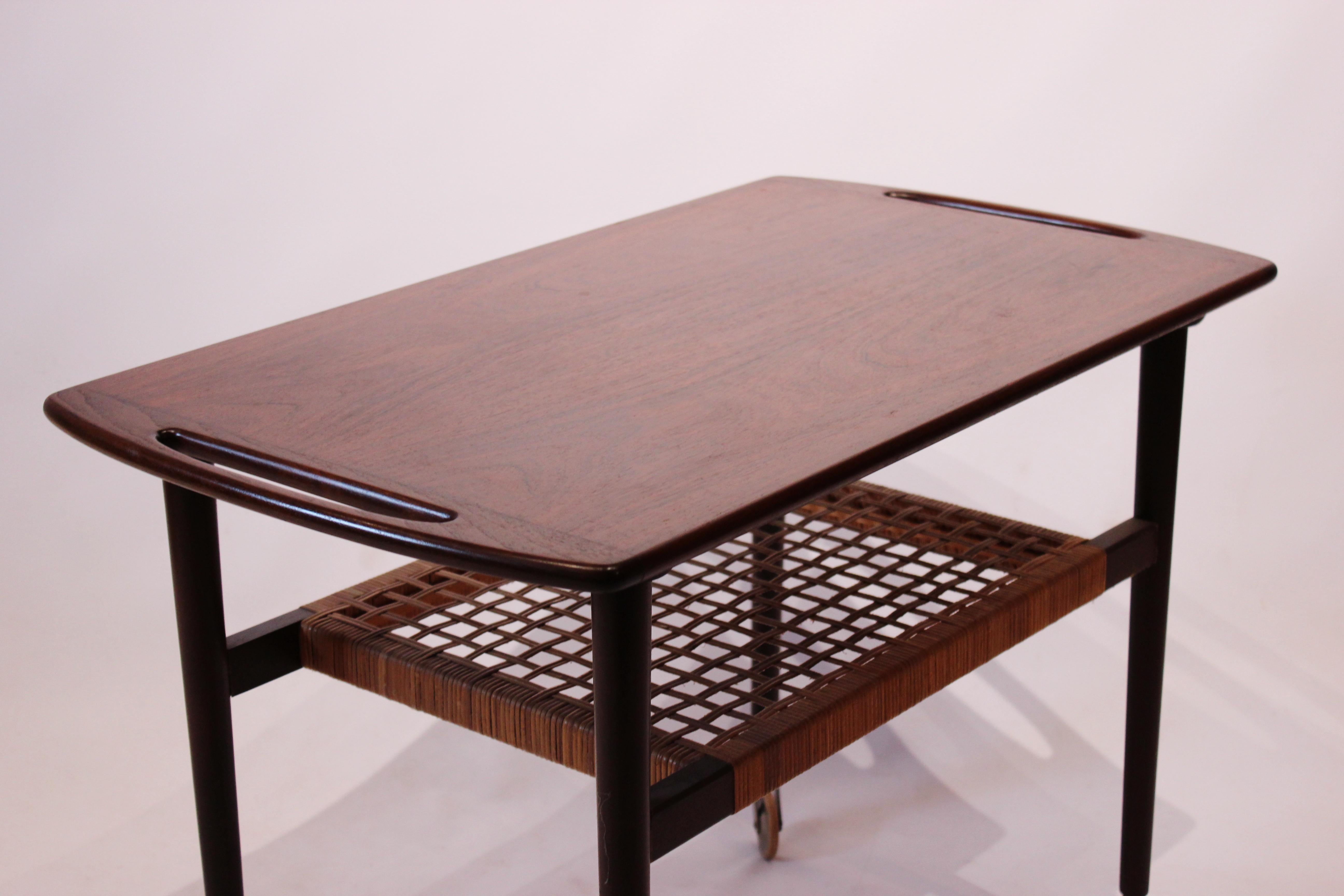 Mid-20th Century Side Table on Wheels in Rosewood, Danish Design, 1960s